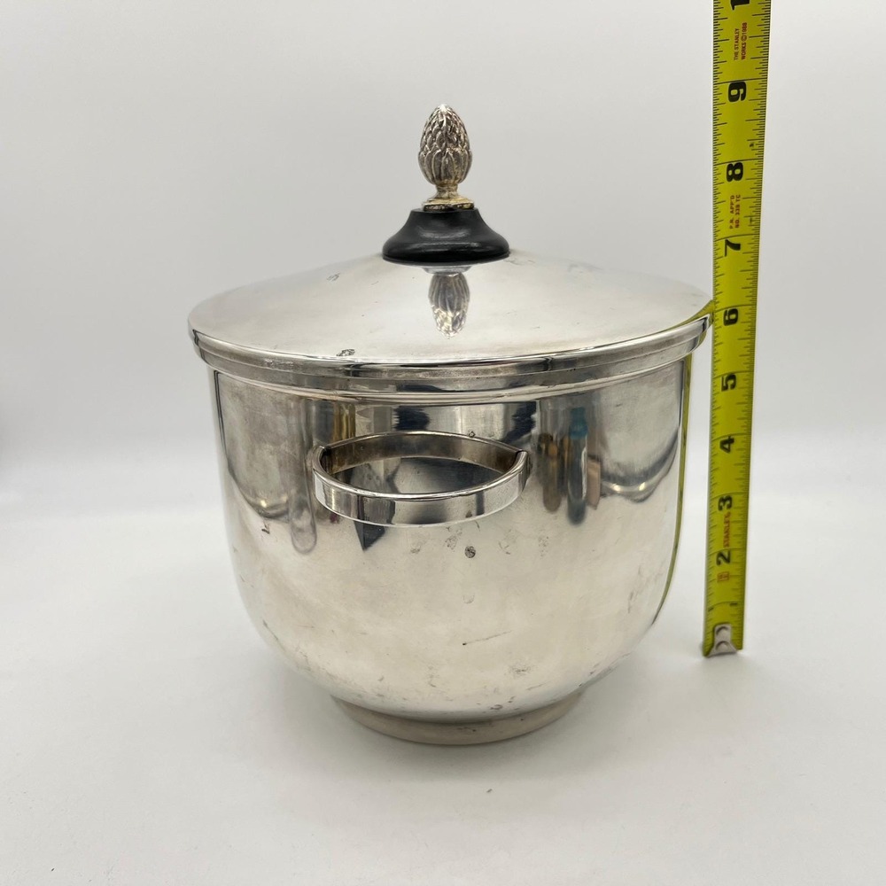 English Silver Mfg Corp Vintage Silver Plate Ice Bucket Pineapple Finial USA - Picture 7 of 9